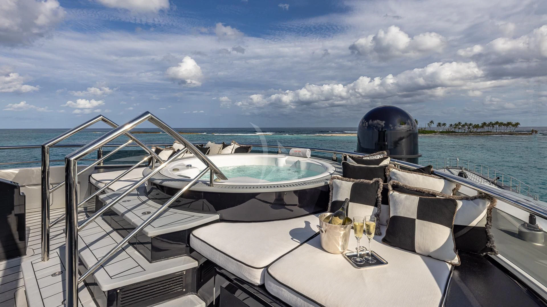 a boat on the water aboard OKTO Yacht for Charter