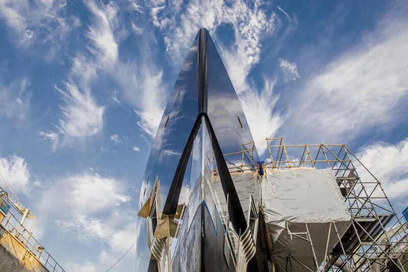 a large building with a dome aboard OKTO Yacht for Charter
