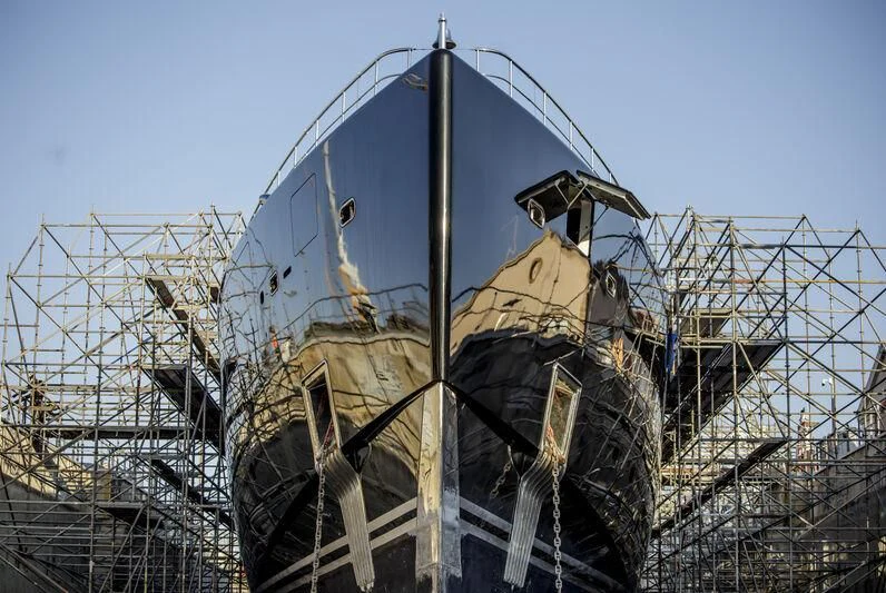 a large metal structure with a dome aboard OKTO Yacht for Charter