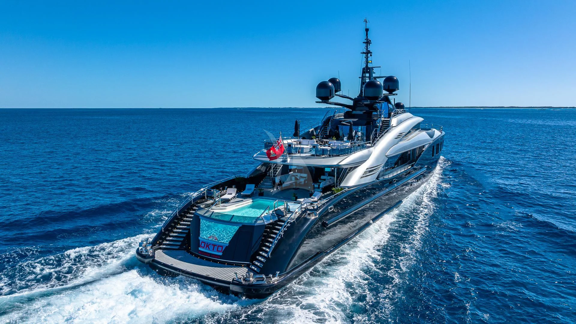 a boat on the water aboard OKTO Yacht for Charter