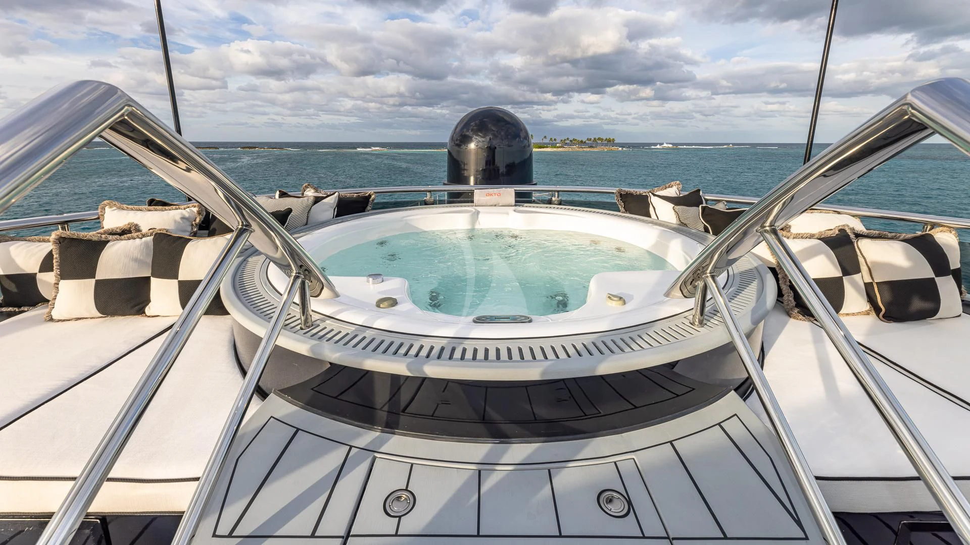 a boat on the water aboard OKTO Yacht for Charter