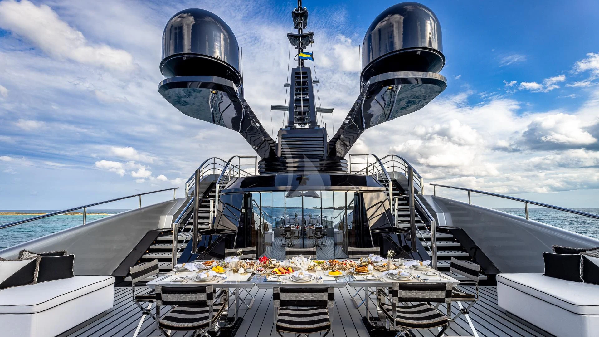 a space shuttle on a ship aboard OKTO Yacht for Charter