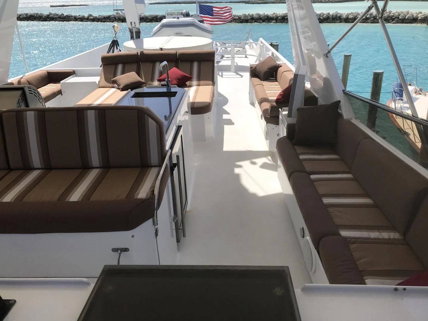 a boat on the water aboard MON SHERI Yacht for Sale