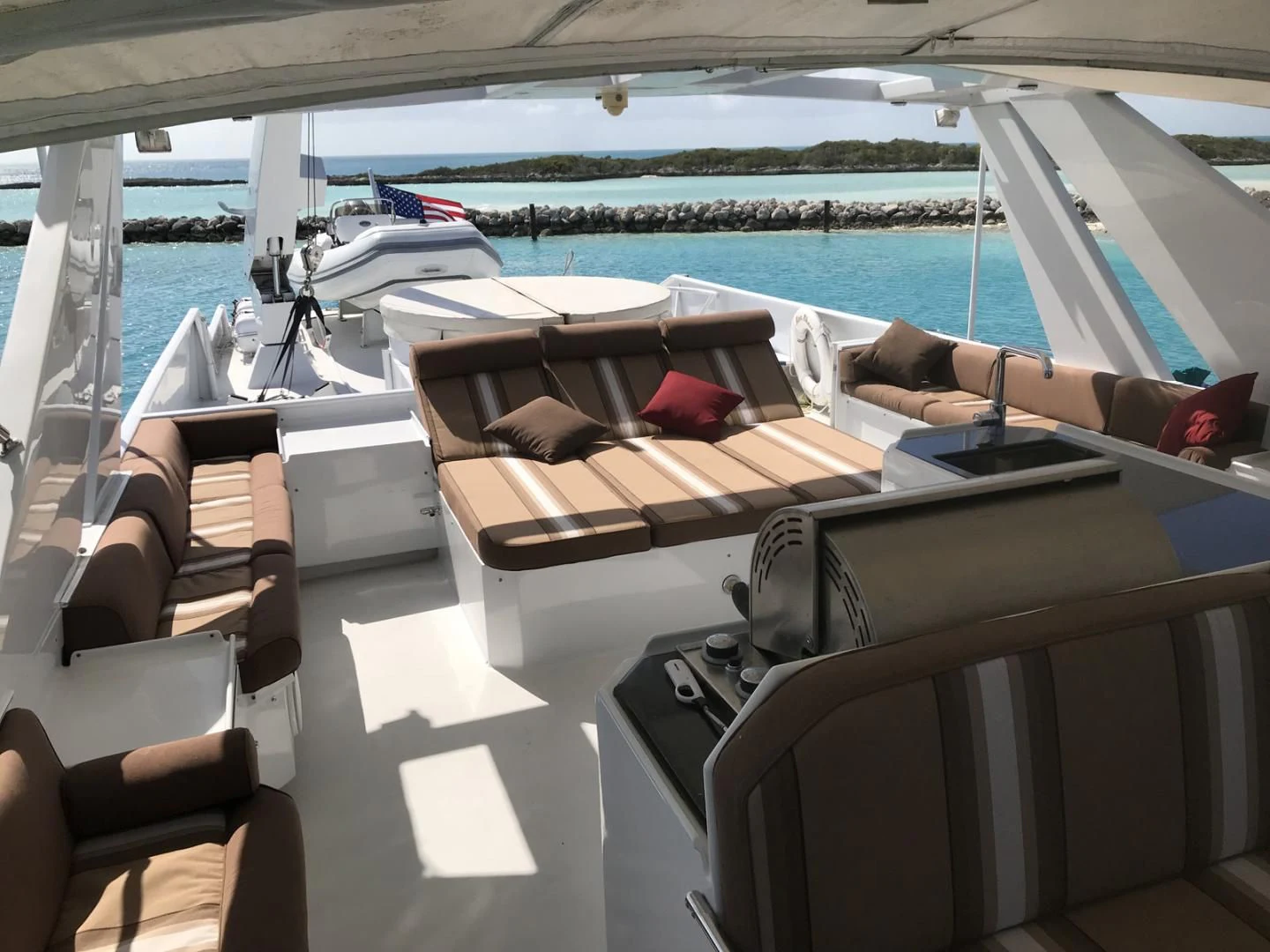 a boat on a deck aboard MON SHERI Yacht for Sale