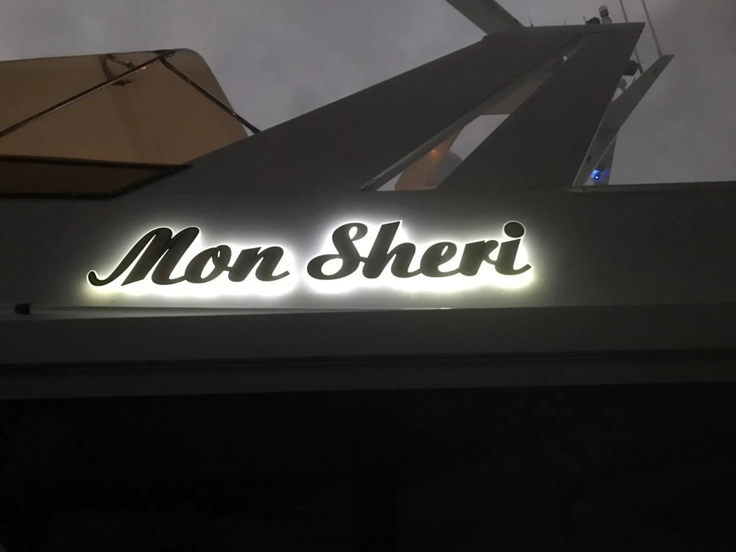 logo aboard MON SHERI Yacht for Sale