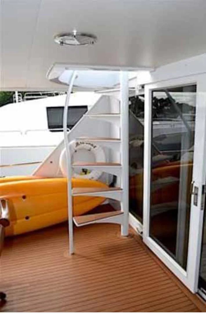 a white shelf with a white object on it aboard MON SHERI Yacht for Sale