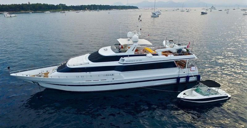 a boat on the water aboard HEARTBEAT OF LIFE Yacht for Sale
