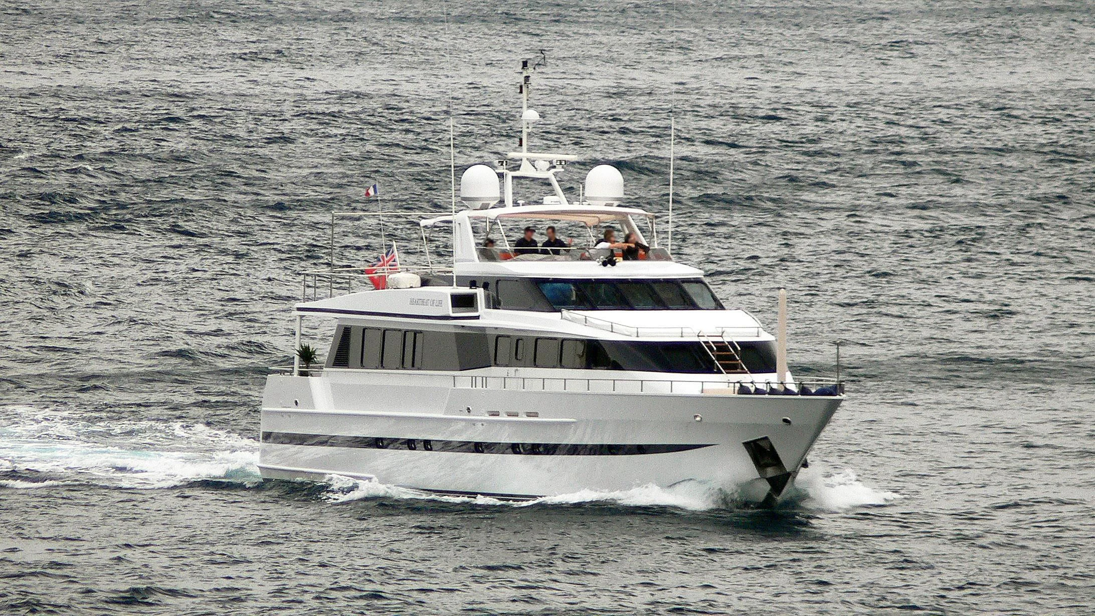 a boat on the water aboard HEARTBEAT OF LIFE Yacht for Sale