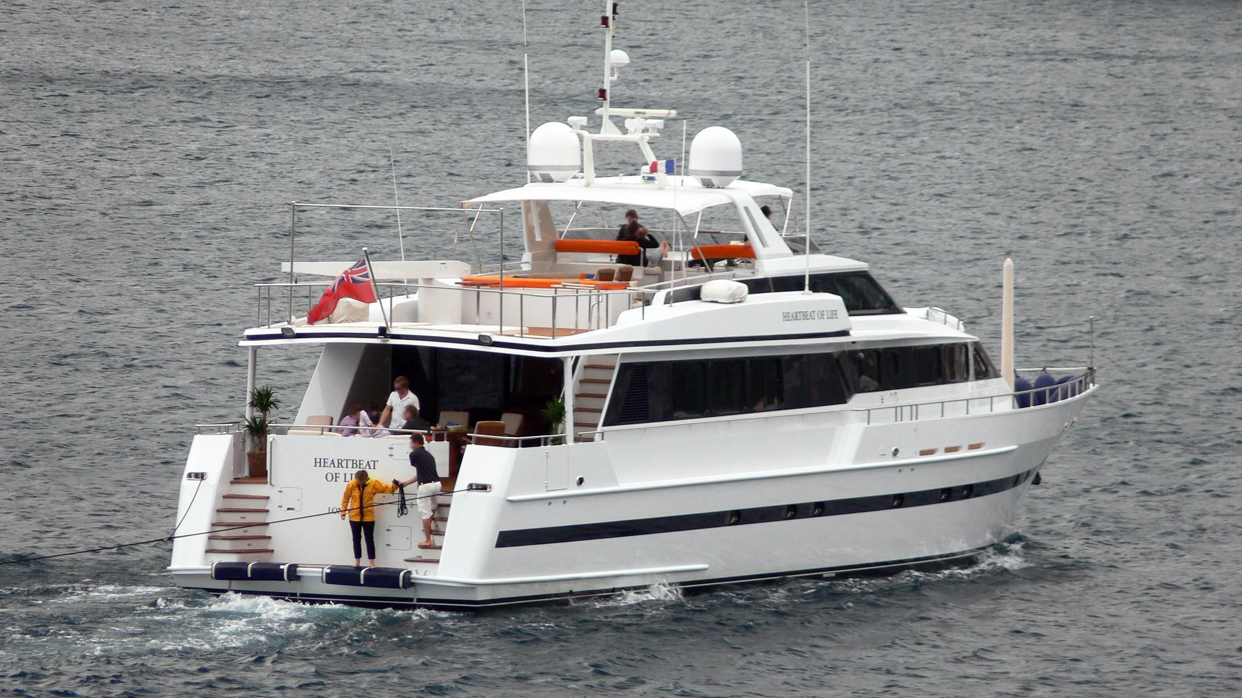 a boat on the water aboard HEARTBEAT OF LIFE Yacht for Sale