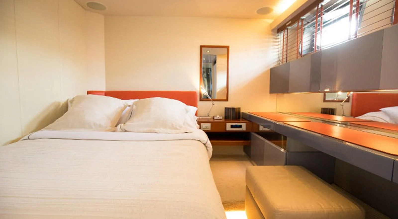 a room with two beds aboard HEARTBEAT OF LIFE Yacht for Sale