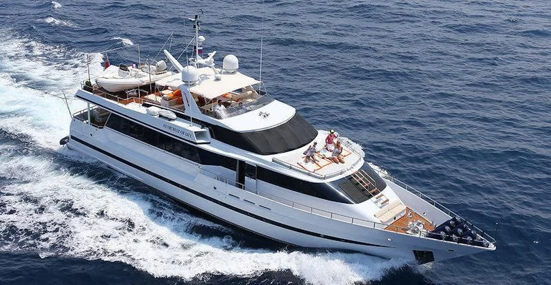 a boat on the water aboard HEARTBEAT OF LIFE Yacht for Sale