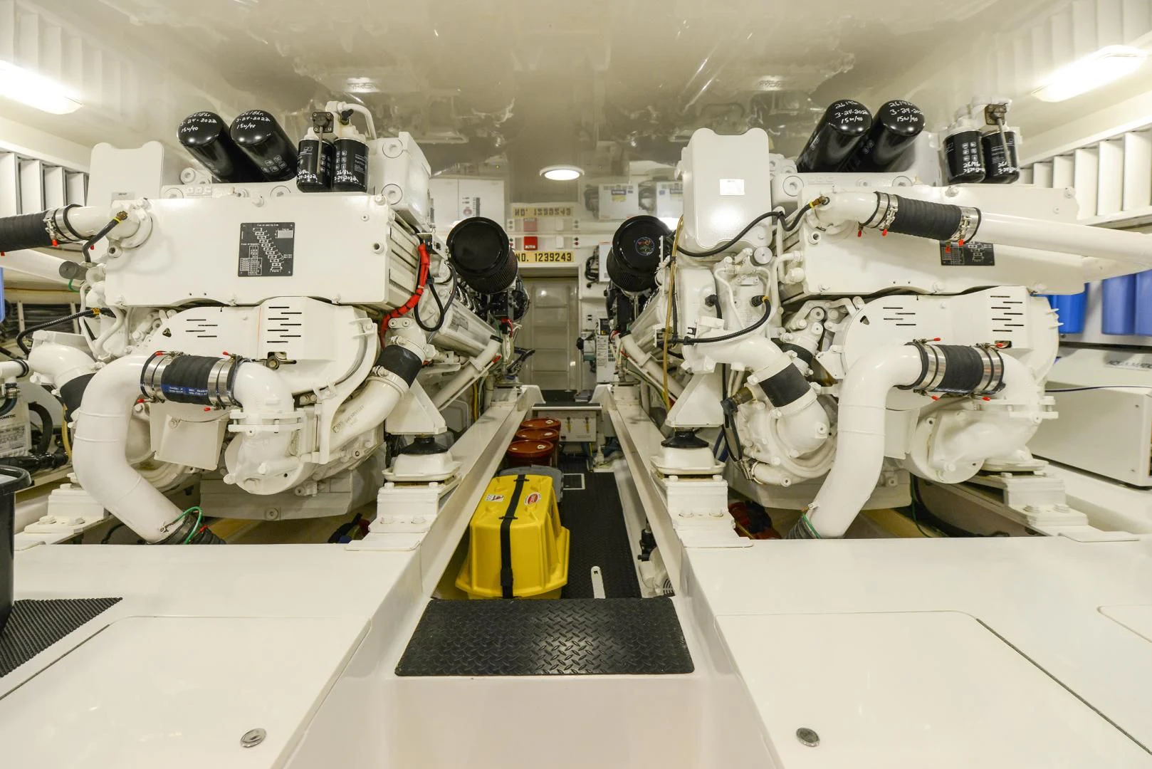 a group of robots in a room aboard CRAZY J Yacht for Sale