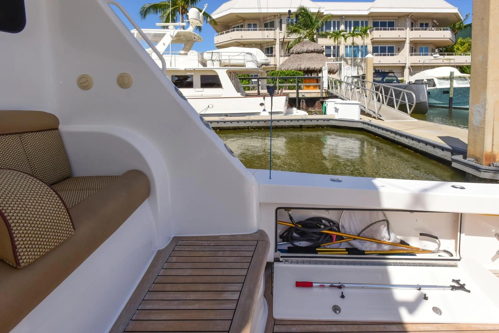 a pair of scissors on a table aboard CRAZY J Yacht for Sale