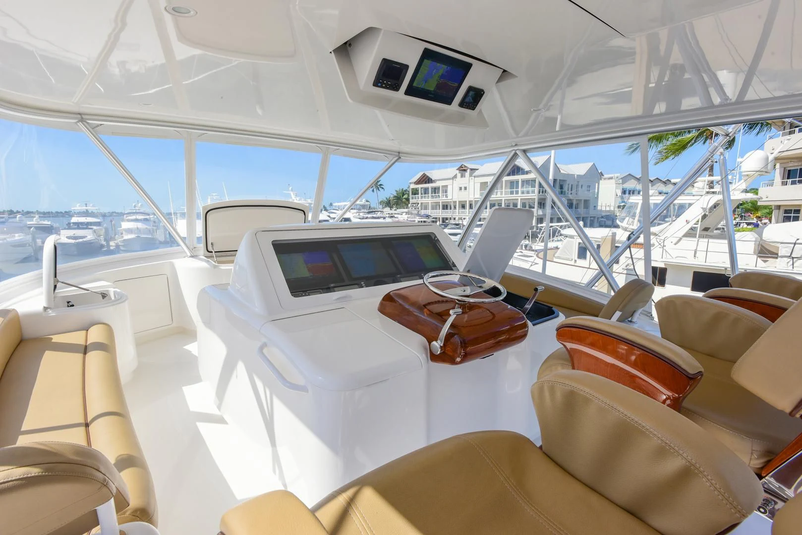 a boat with a laptop on it aboard CRAZY J Yacht for Sale