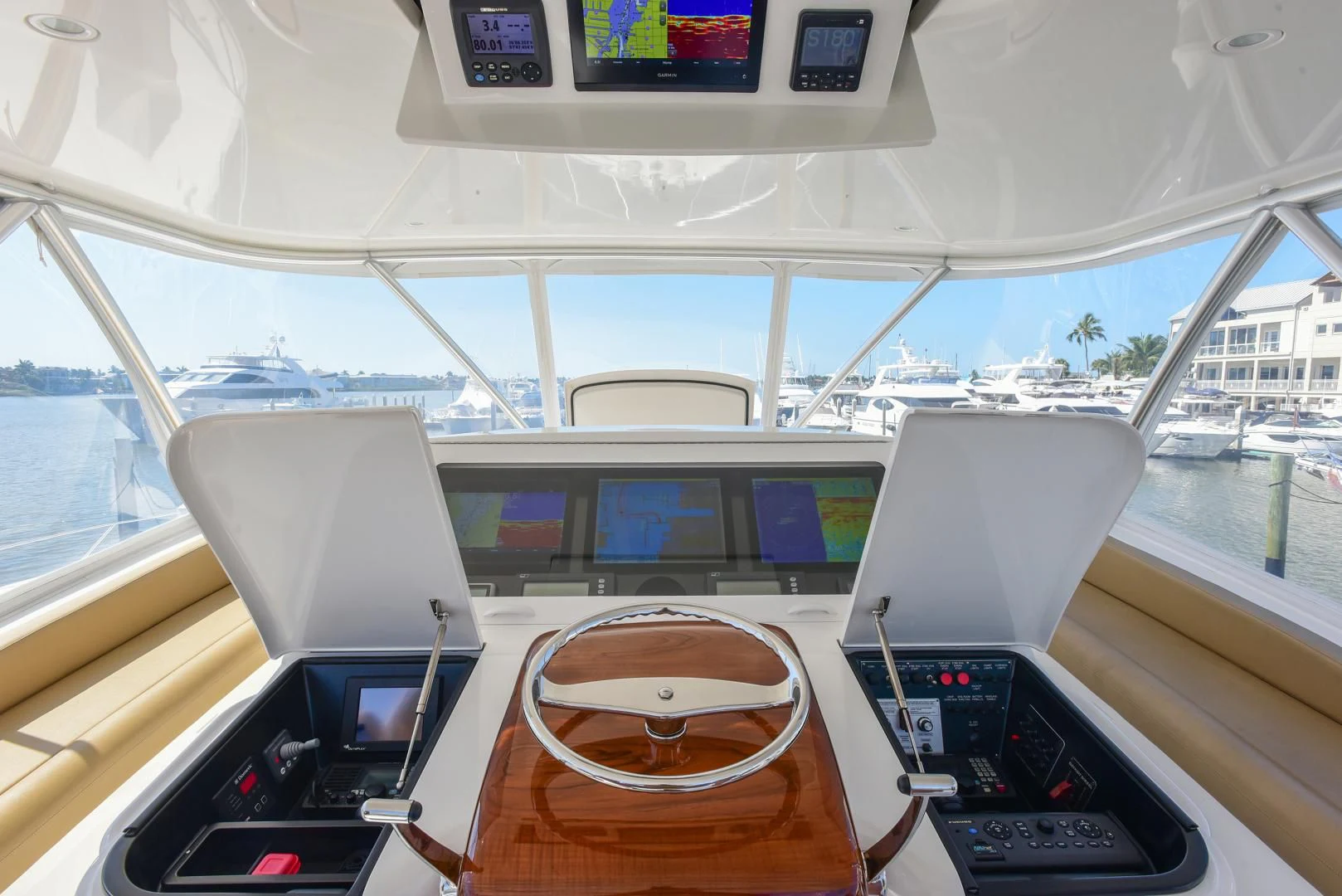 inside of a car aboard CRAZY J Yacht for Sale