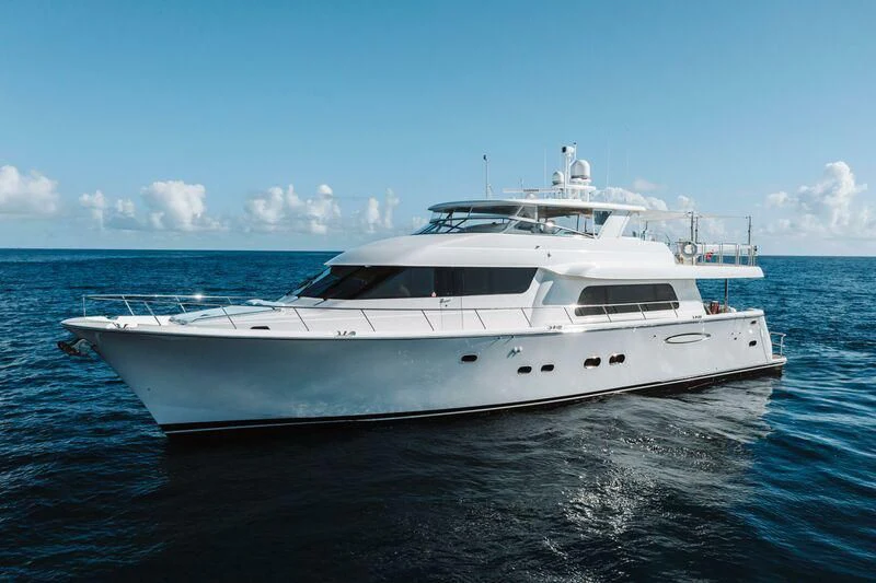 a white yacht in the water aboard FINAL FINAL Yacht for Sale