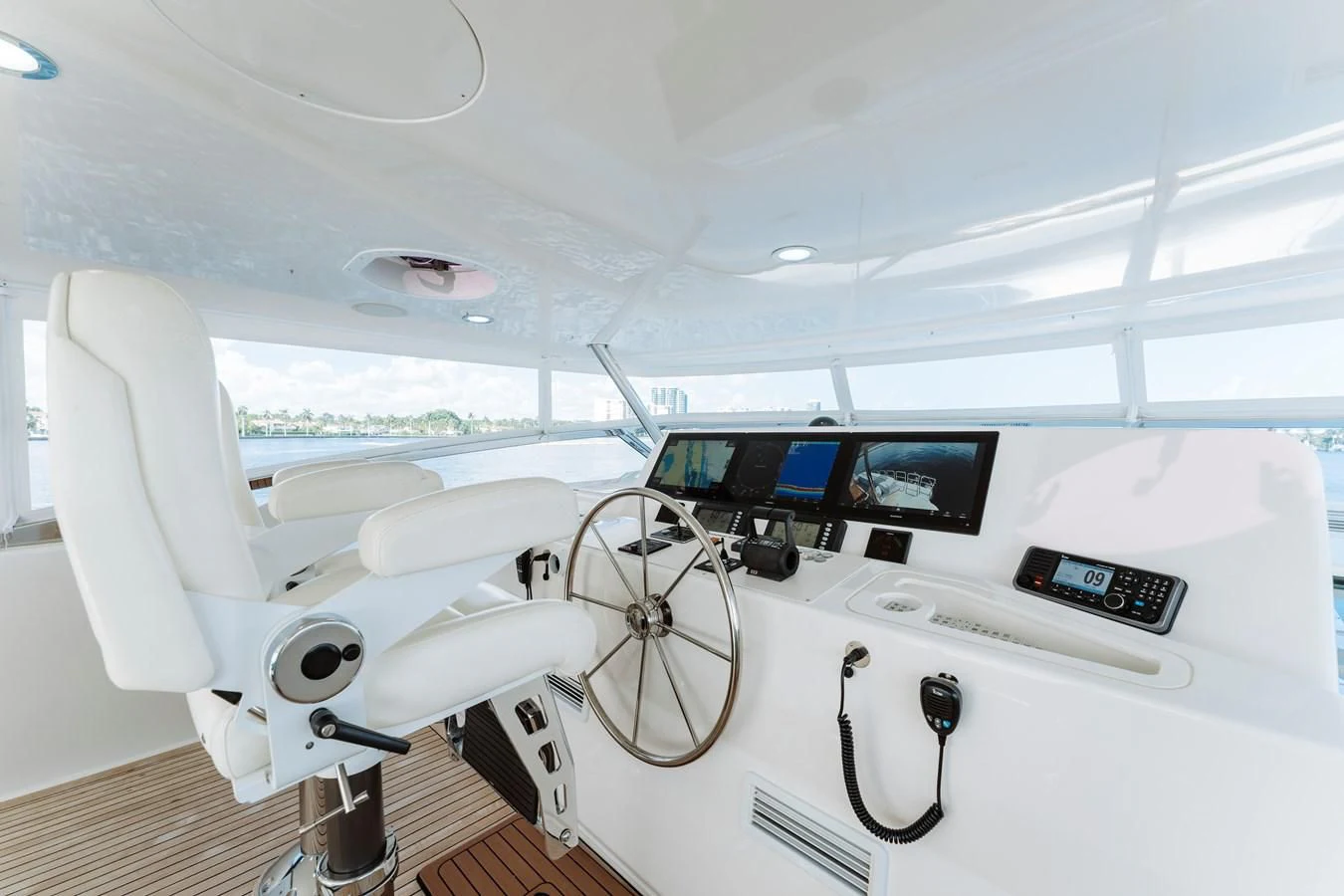 inside of a white car aboard FINAL FINAL Yacht for Sale