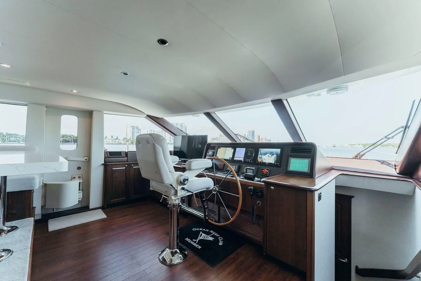 a room with a desk and computer aboard FINAL FINAL Yacht for Sale