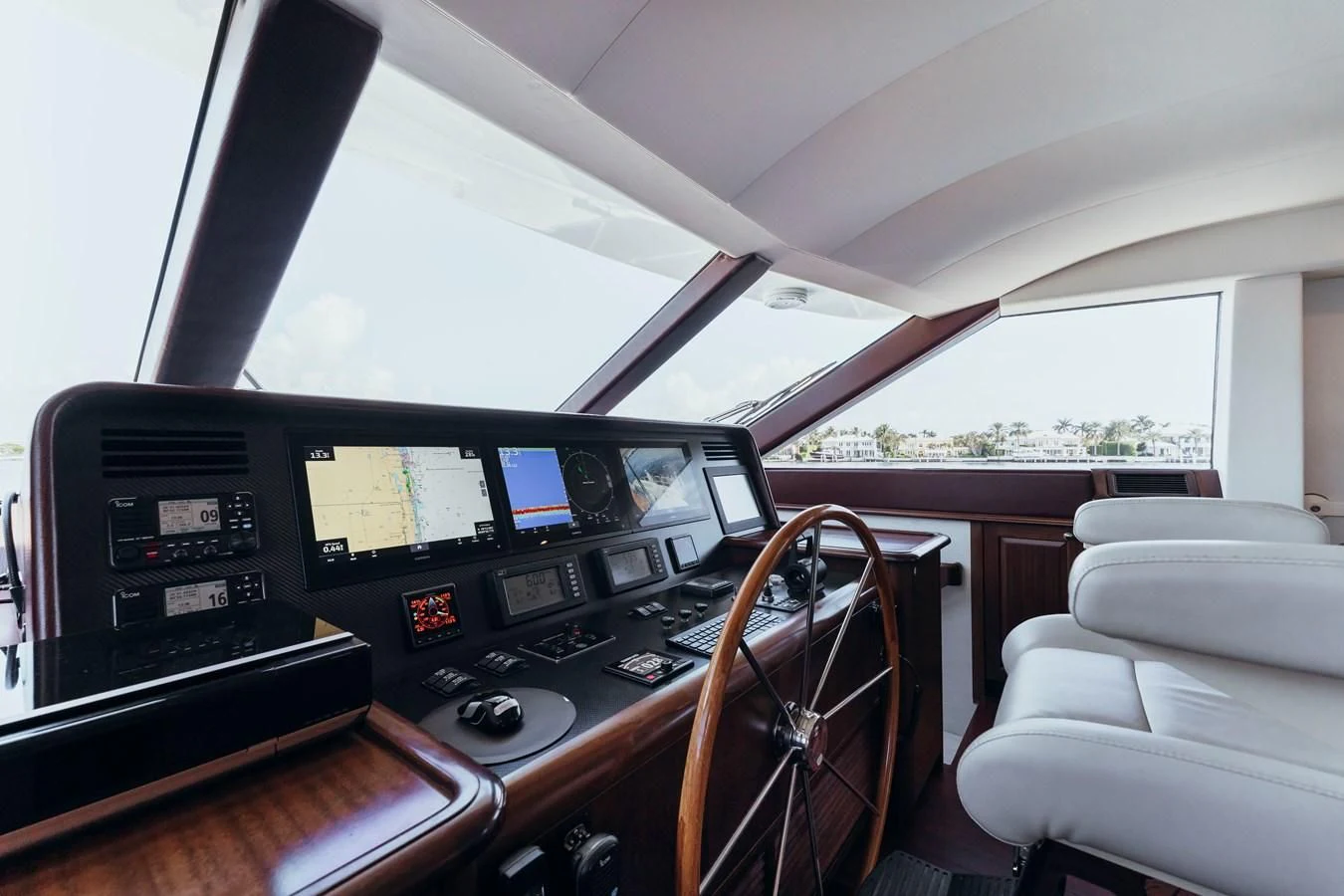 inside of a car aboard FINAL FINAL Yacht for Sale