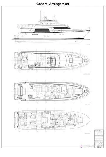 diagram, engineering drawing aboard FINAL FINAL Yacht for Sale