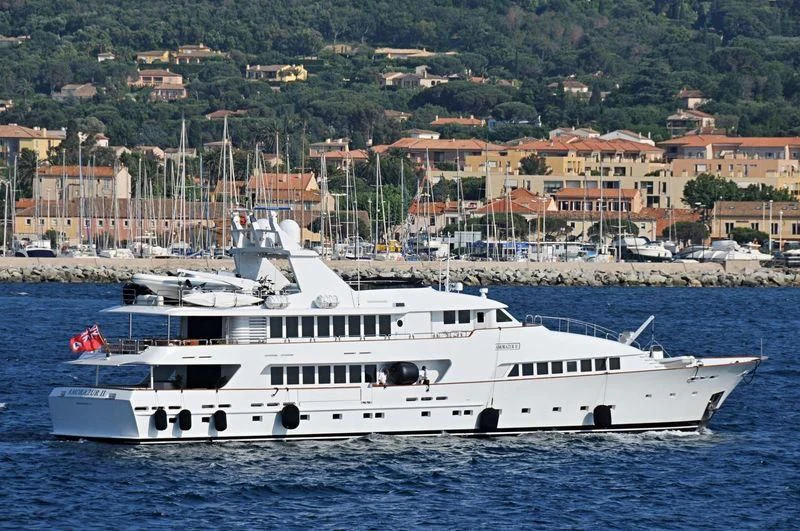 a boat in the water aboard AMORAZUR II Yacht for Sale