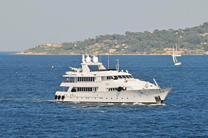 a boat in the water aboard AMORAZUR II Yacht for Sale