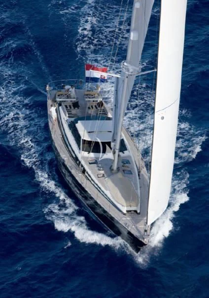 a white boat on the water aboard ICARUS Yacht for Sale