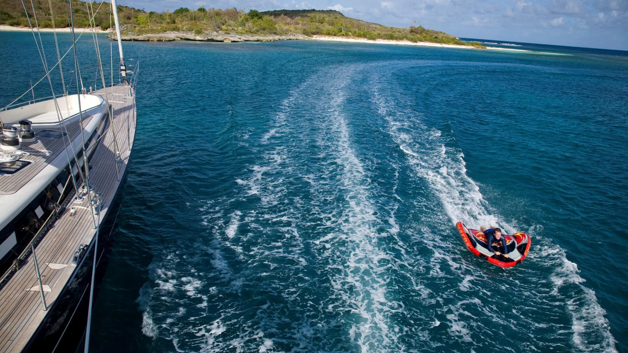 a boat sailing on the sea aboard ICARUS Yacht for Sale