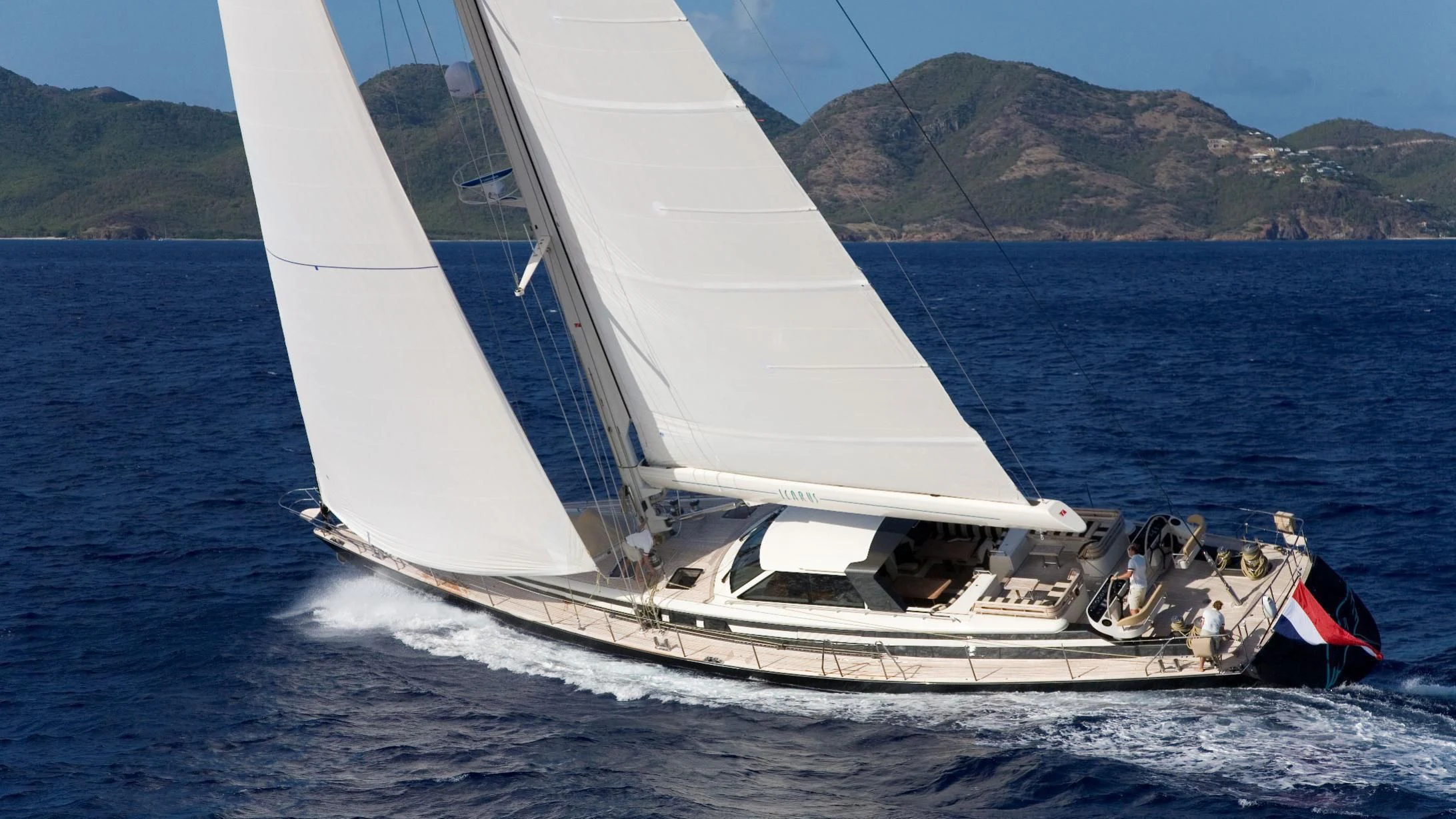 a sailboat on the water aboard ICARUS Yacht for Sale