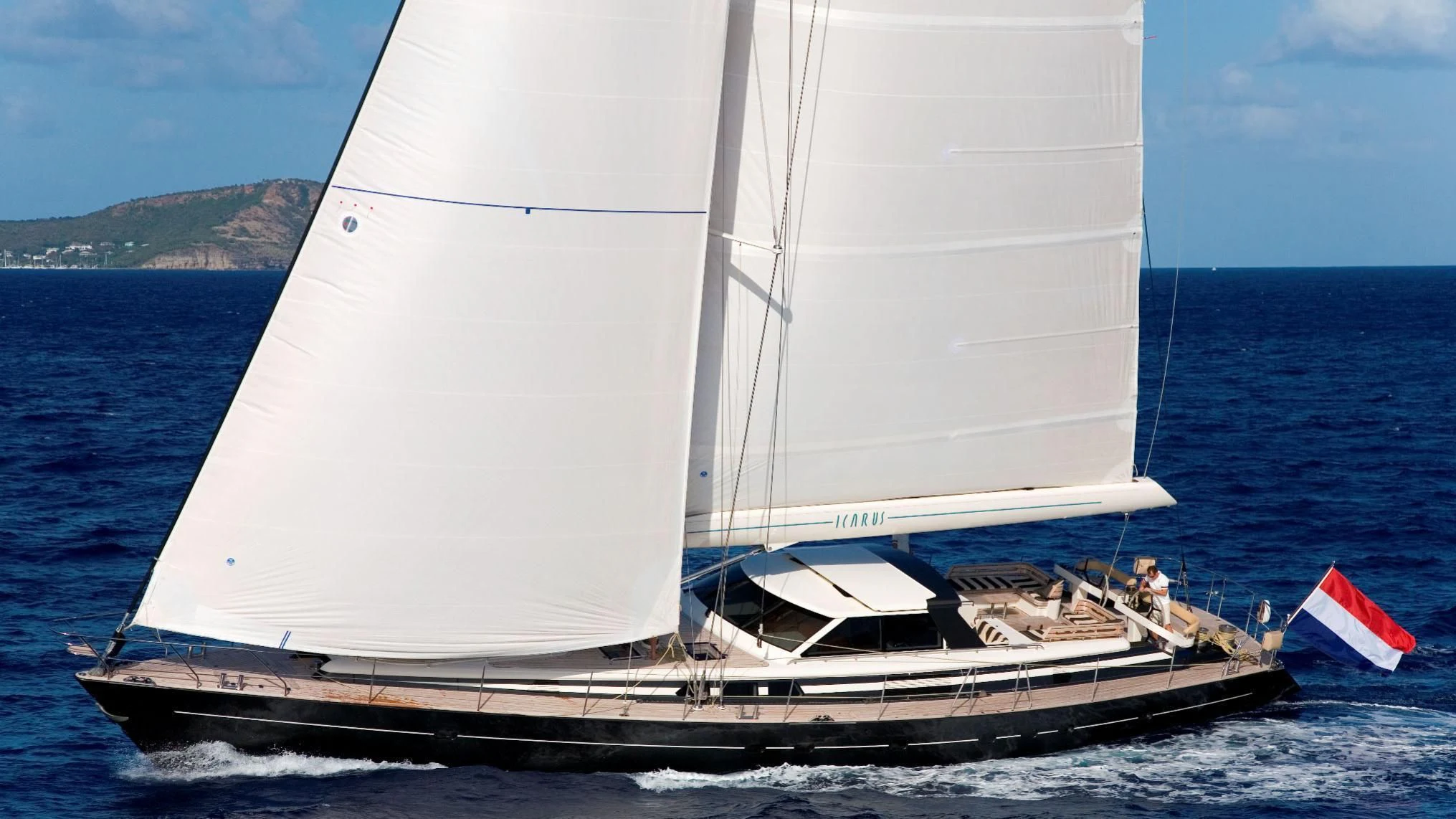 a sailboat on the water aboard ICARUS Yacht for Sale