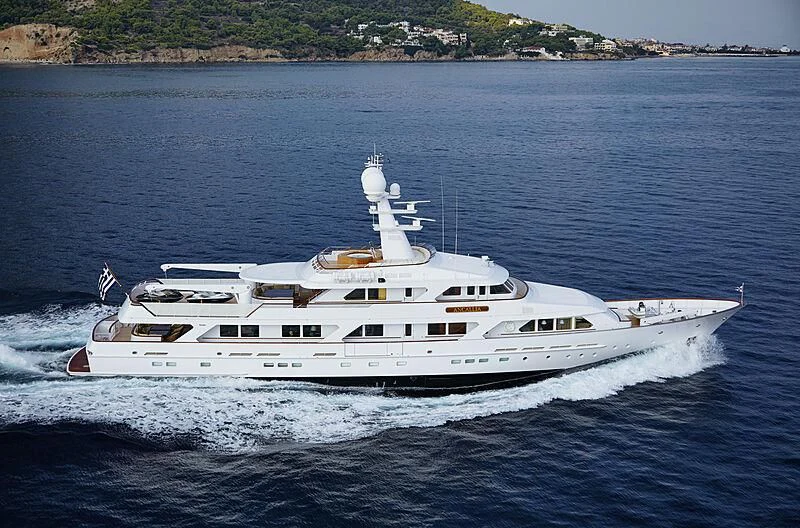 a boat on the water aboard ANCALLIA Yacht for Sale