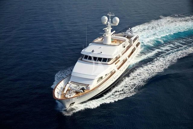 a ship in the water aboard ANCALLIA Yacht for Sale