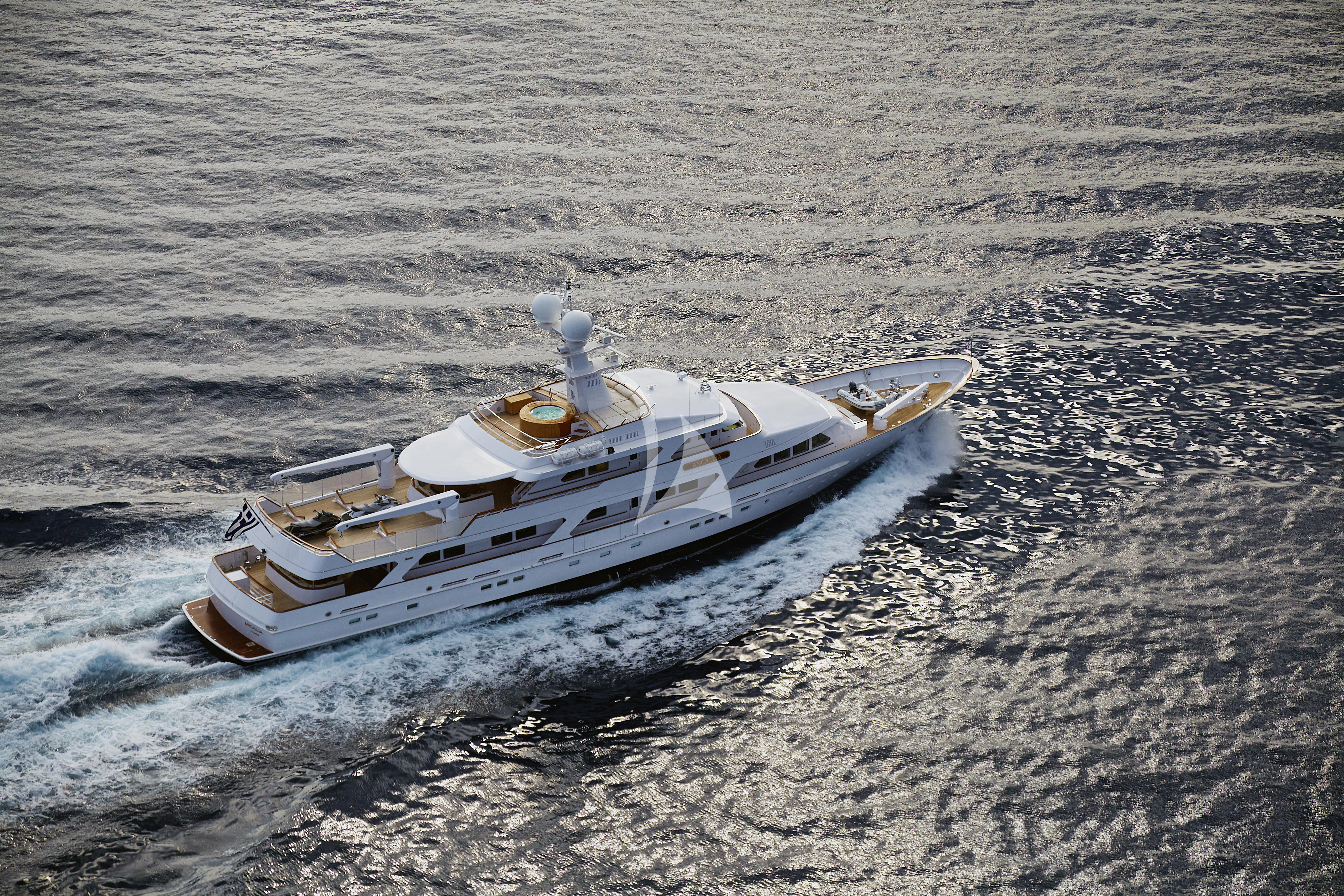 a boat in the water aboard ANCALLIA Yacht for Sale