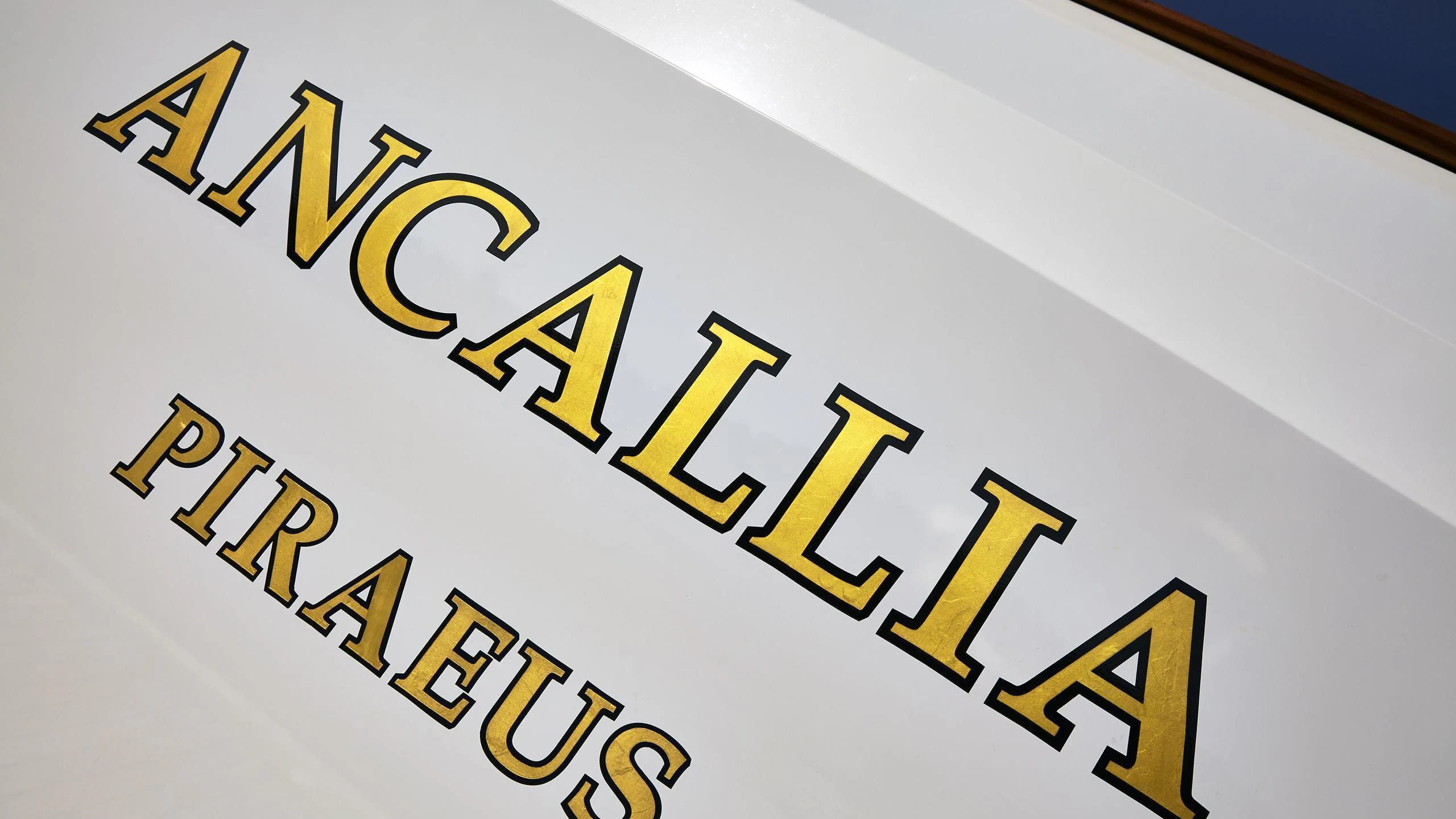 logo aboard ANCALLIA Yacht for Sale