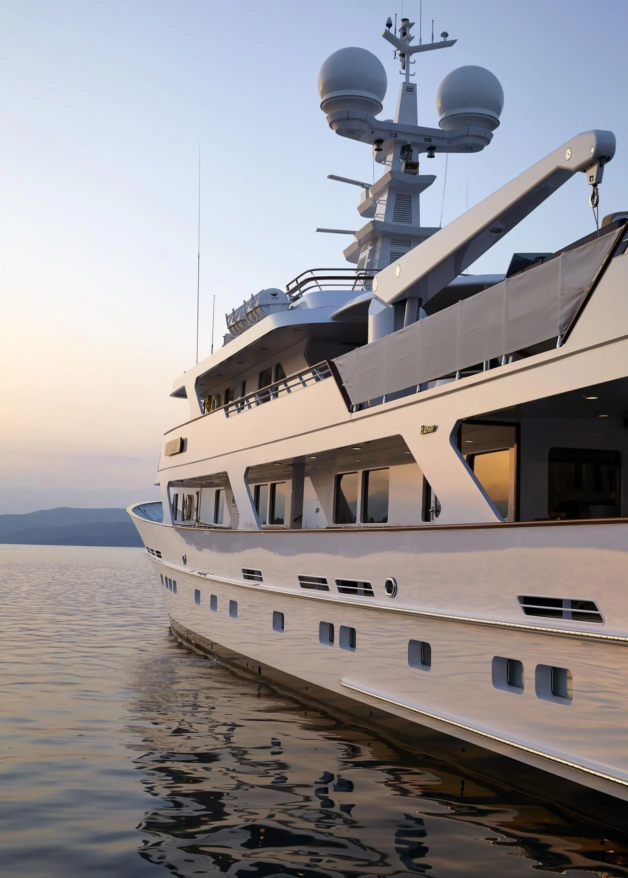 a large boat in the water aboard ANCALLIA Yacht for Sale