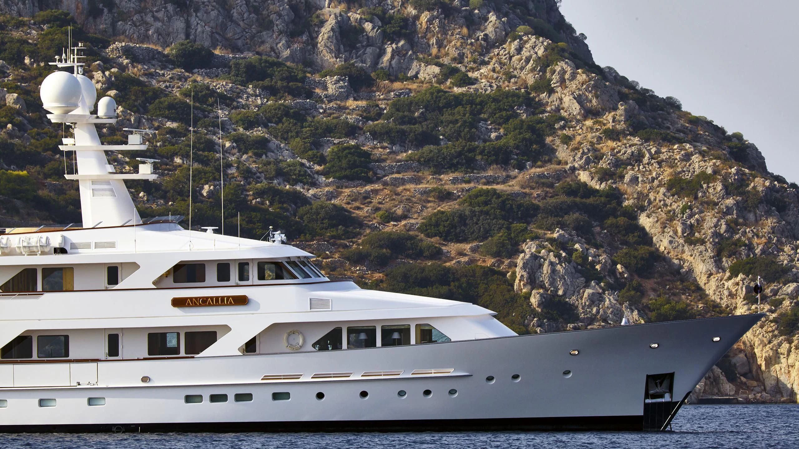 a boat on the water aboard ANCALLIA Yacht for Sale