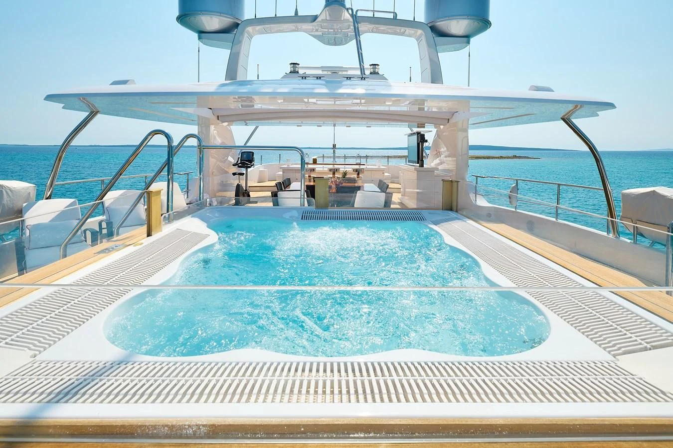 a large pool on a boat aboard LADY MRD Yacht for Charter