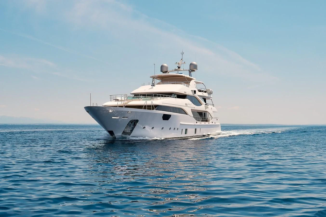 a white yacht in the water aboard LADY MRD Yacht for Charter