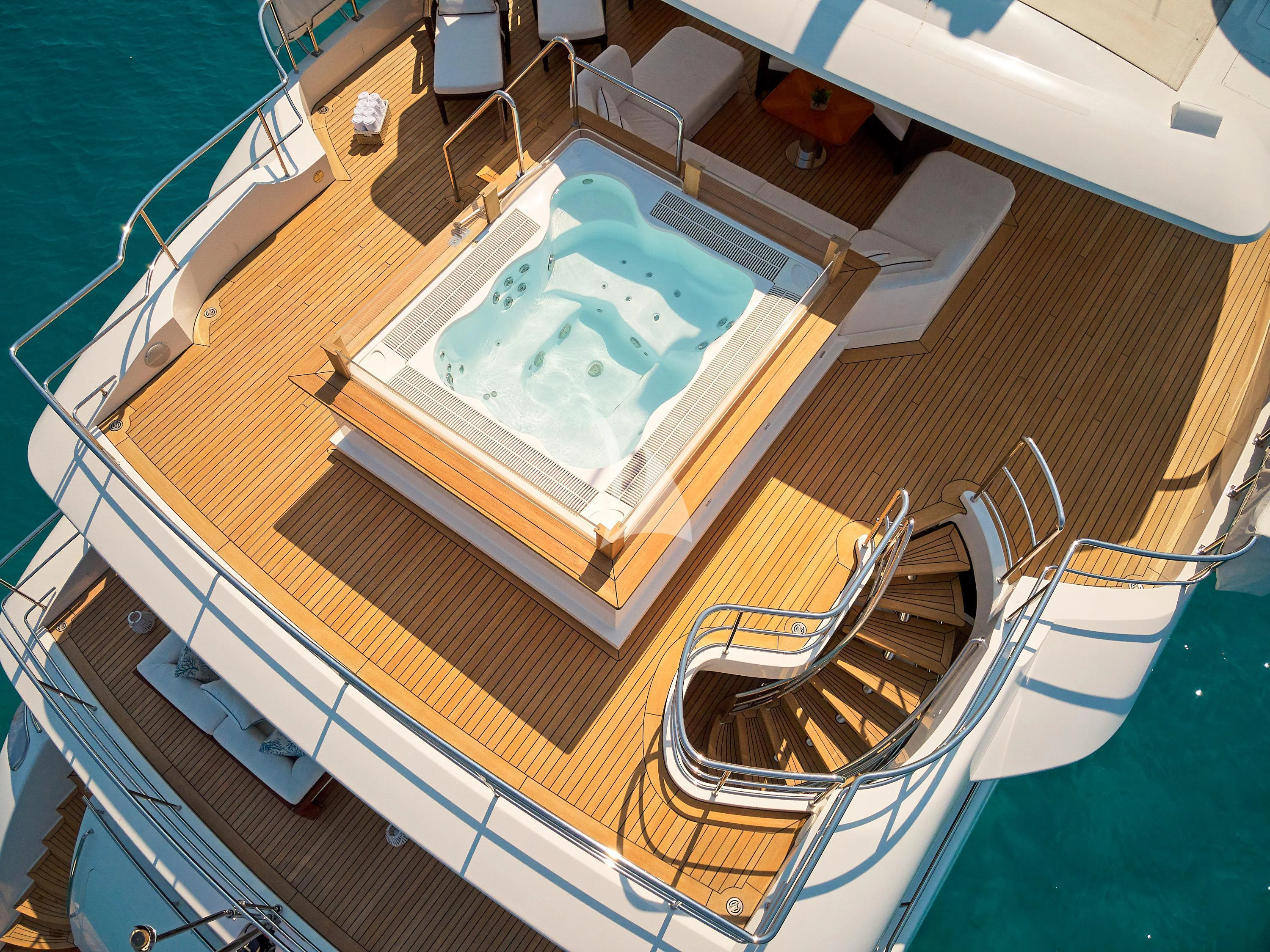 a large swimming pool aboard LADY MRD Yacht for Charter