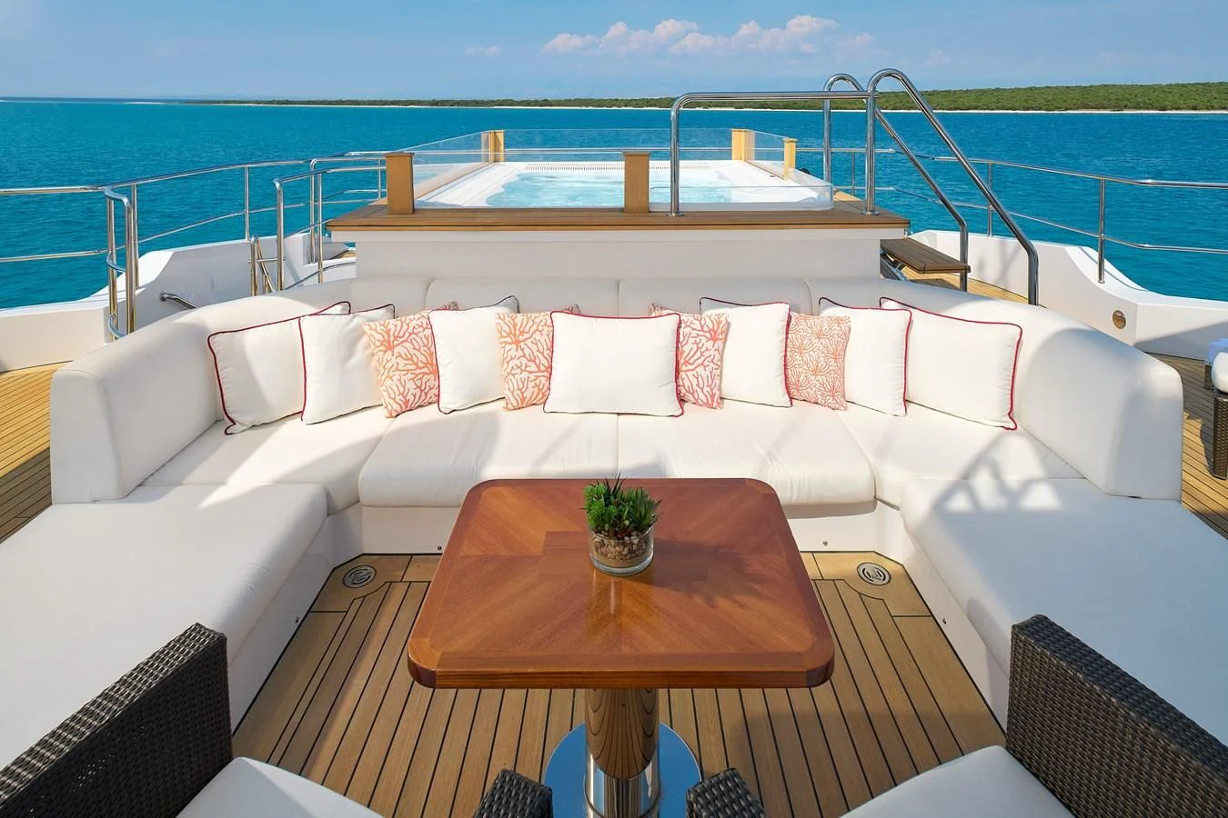 a table on a boat aboard LADY MRD Yacht for Charter