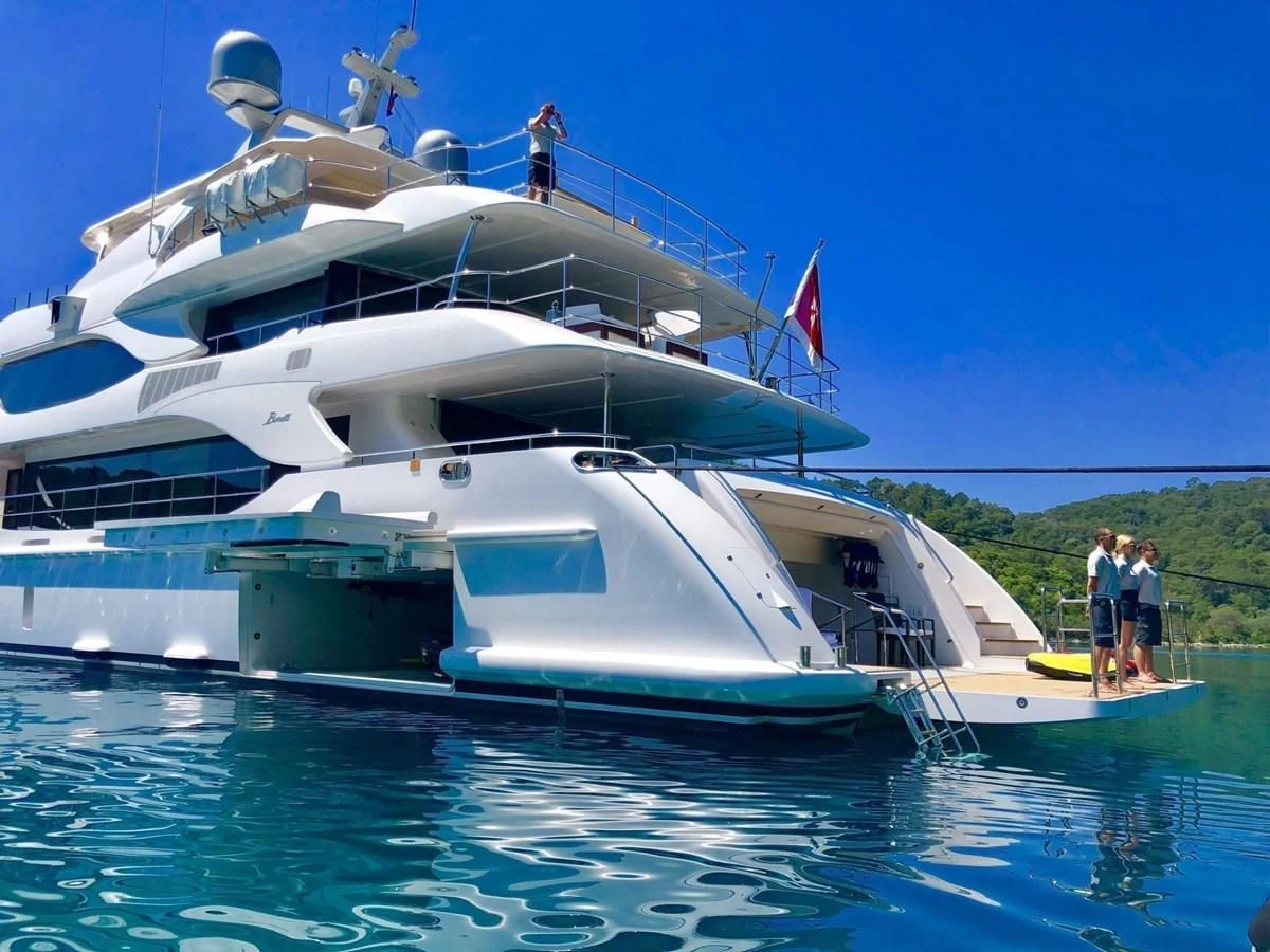 a boat on the water aboard LADY MRD Yacht for Charter