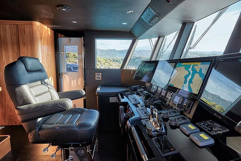 a room with many computers aboard VERONIKA Yacht for Sale