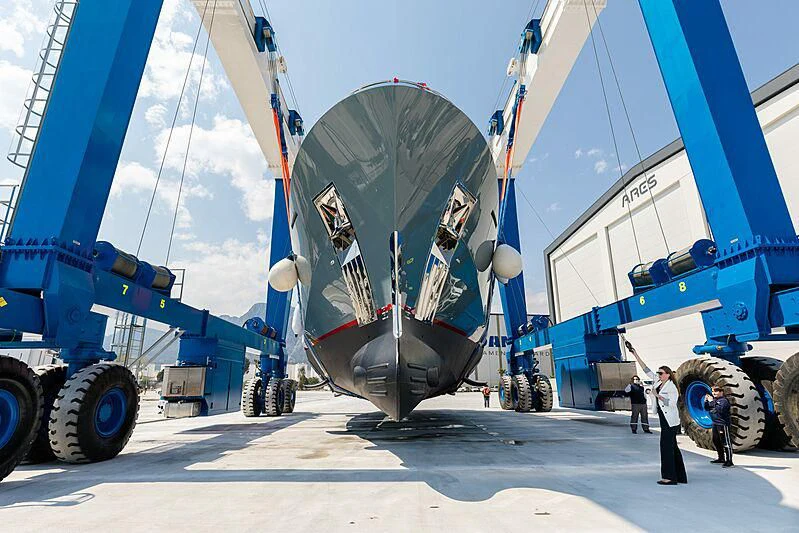 a large blue and white machine aboard VERONIKA Yacht for Sale