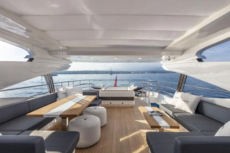 a boat on the water aboard PEARL Yacht for Sale