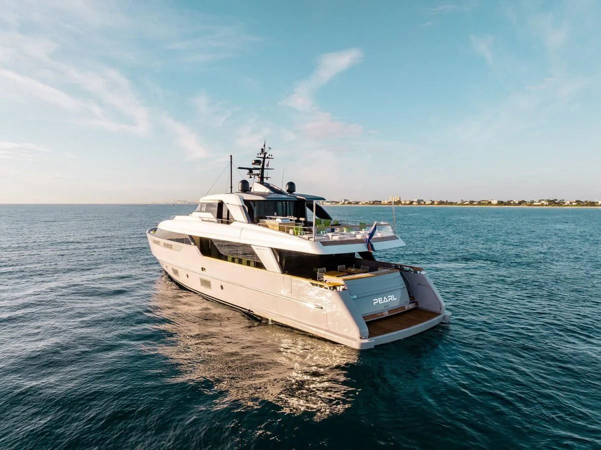 a boat on the water aboard PEARL Yacht for Sale
