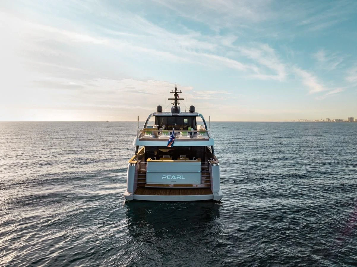 a boat in the water aboard PEARL Yacht for Sale