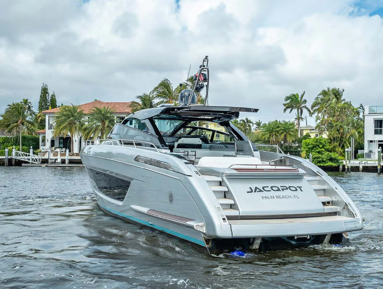 a boat in the water aboard JACQPOT Yacht for Sale