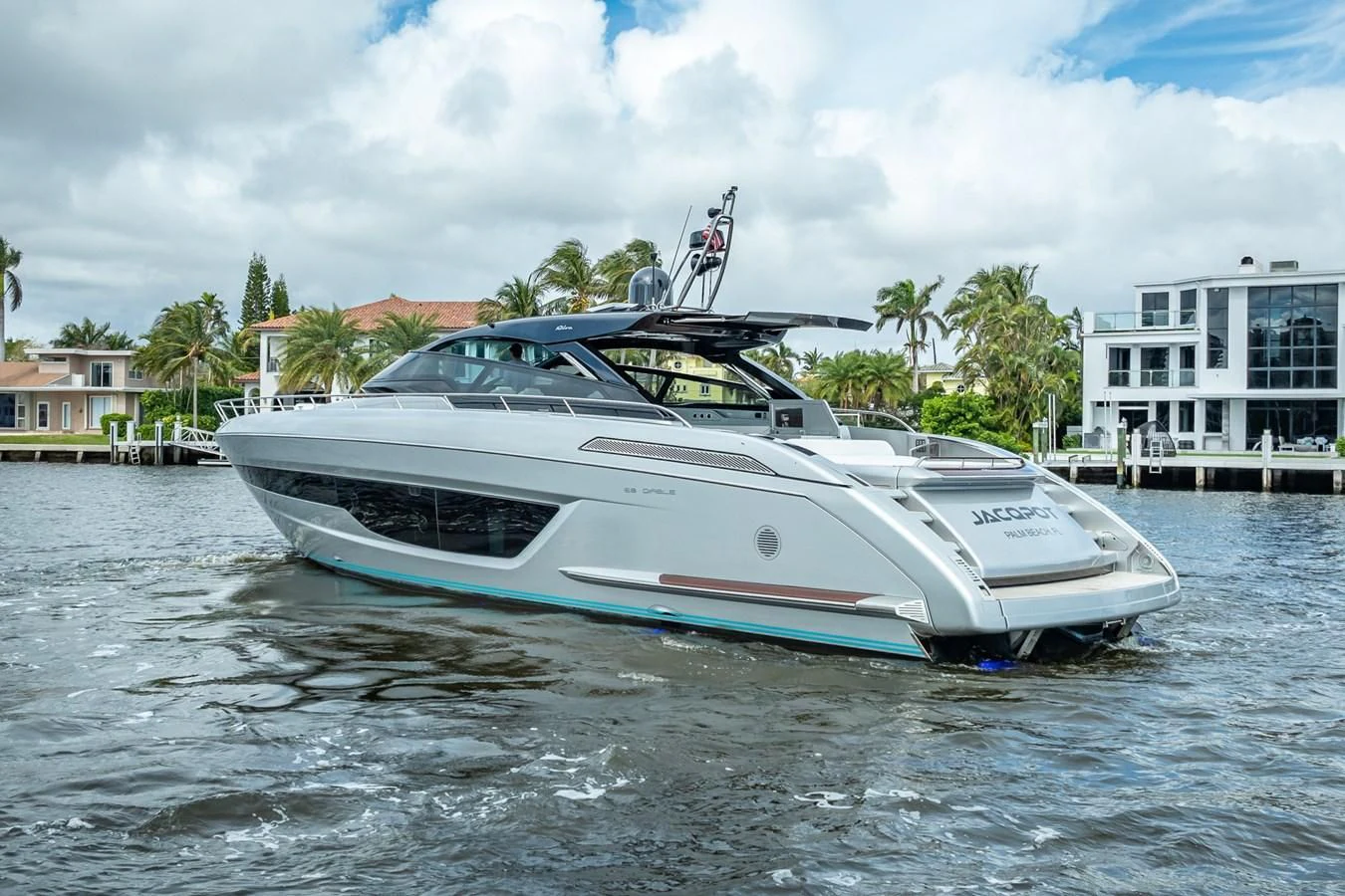 a boat on the water aboard JACQPOT Yacht for Sale