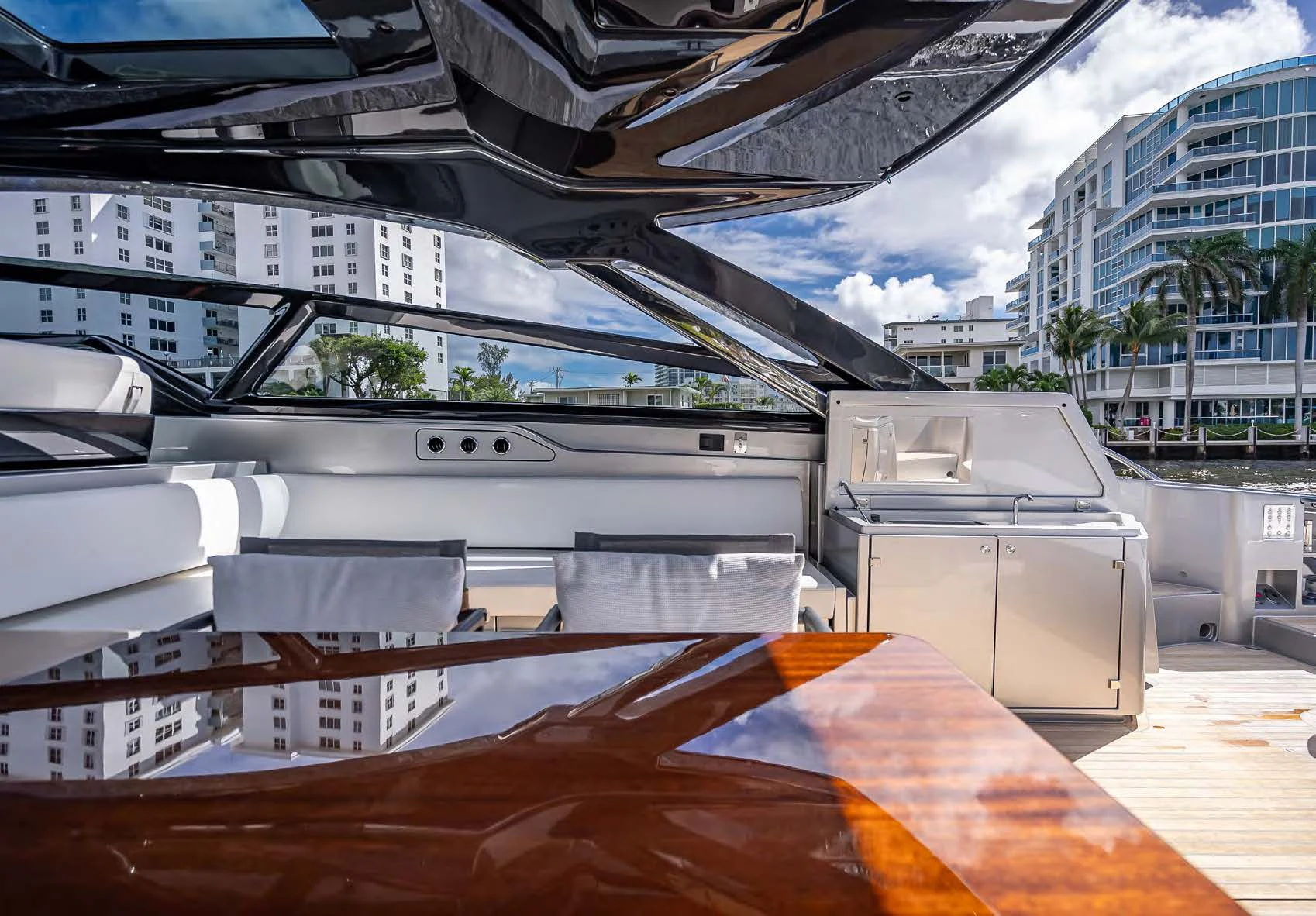 a large building with many windows aboard JACQPOT Yacht for Sale