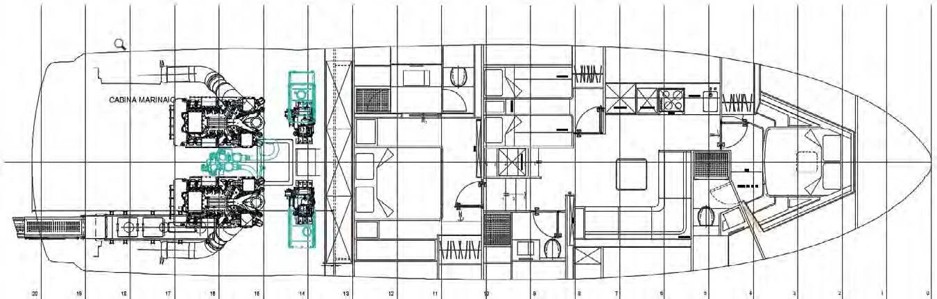 diagram, engineering drawing aboard JACQPOT Yacht for Sale